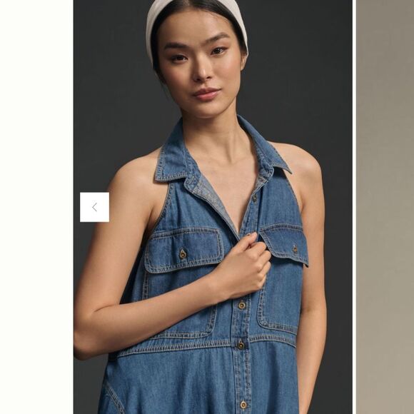 Anthropologie Pilcro Sleeveless Halter Swing Midi Dress - Picture 4 of 4